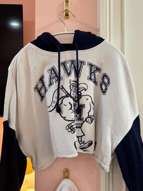 H&M Hawks Cropped Graphic Hoodie – M